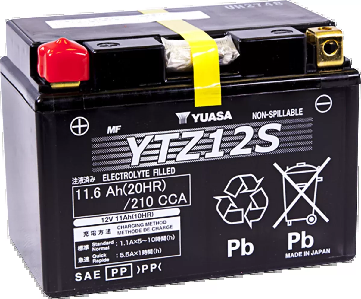 YUASA YTZ FACTORY-ACTIVATED AGM MAINTENANCE-FREE BATTERIES BATTERY WET SEALED YTZ12S