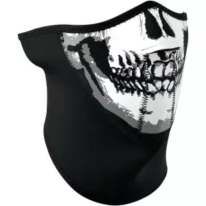 Zan HeadgearMotorcycle balaclava half face with neck shield 3-panel skull