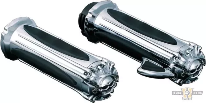 Zombie Grips Chrome 1" Cable Operated For Harley-Davidson